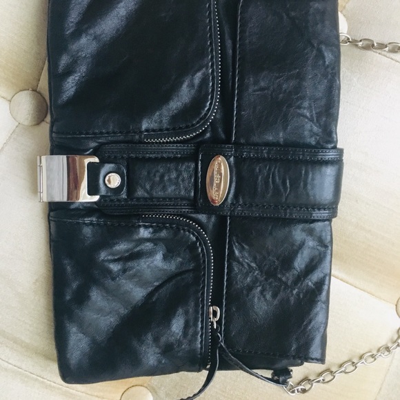 JiLL STUART BLACK LEATHER SHOULDER BAG - Picture 6 of 8